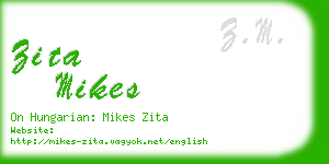 zita mikes business card